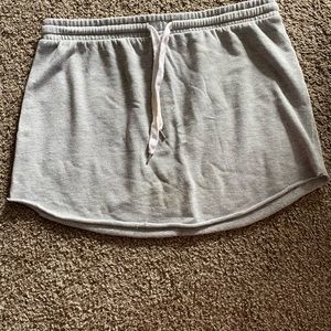 Cute sweatshirt material mini skirt